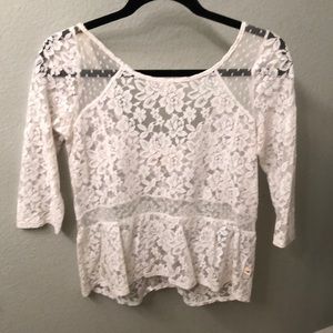Hollister white blouse